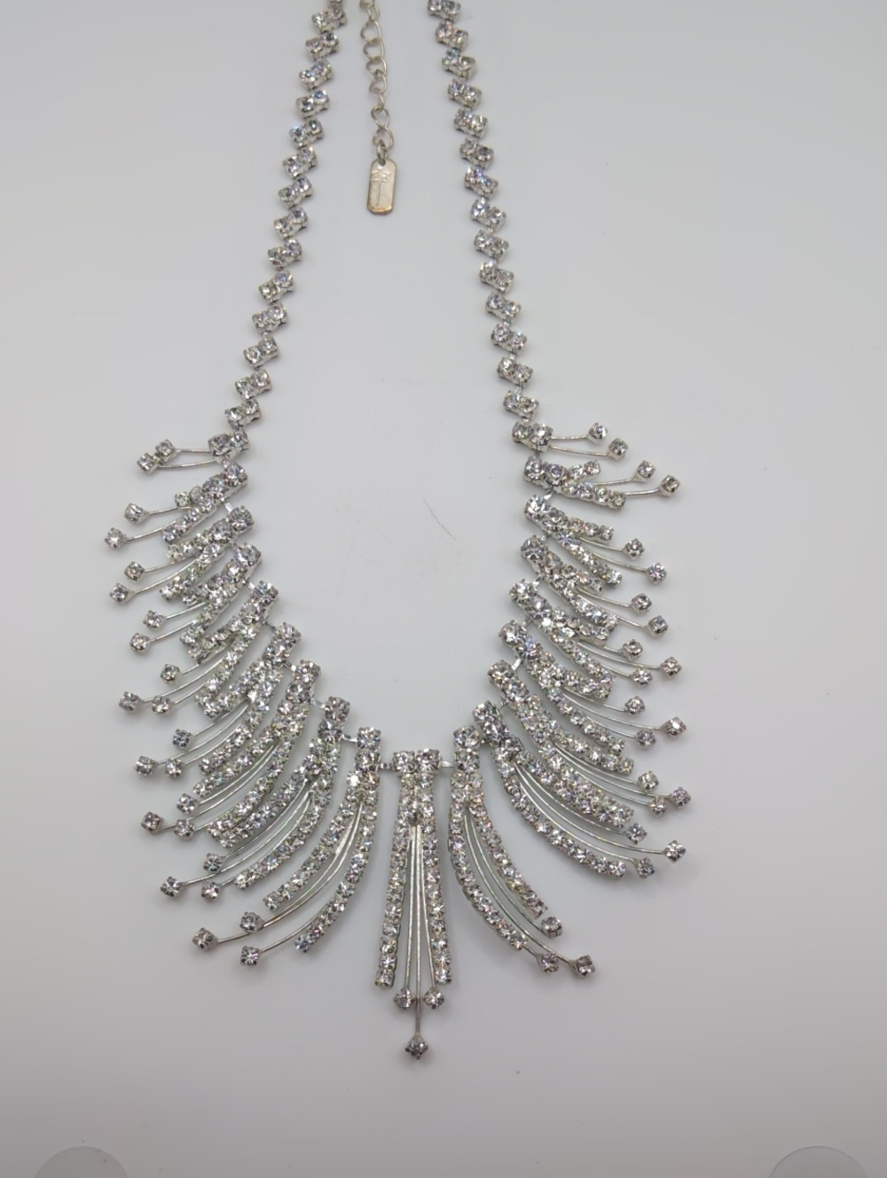 Christina's Collection Clear Rhinestone Statement Necklace - Picture 3 of 4